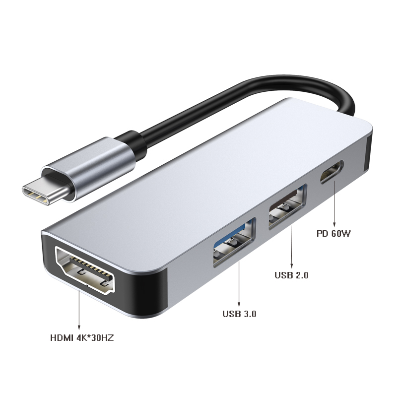 Type C To USB2.0+3.0+HDMI+PD 4in1 adapter