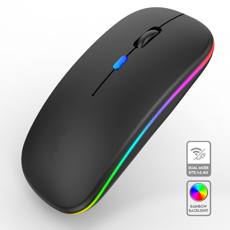 Rechargeable 7-Color RGB Breathing LED Light Wireless Mouse