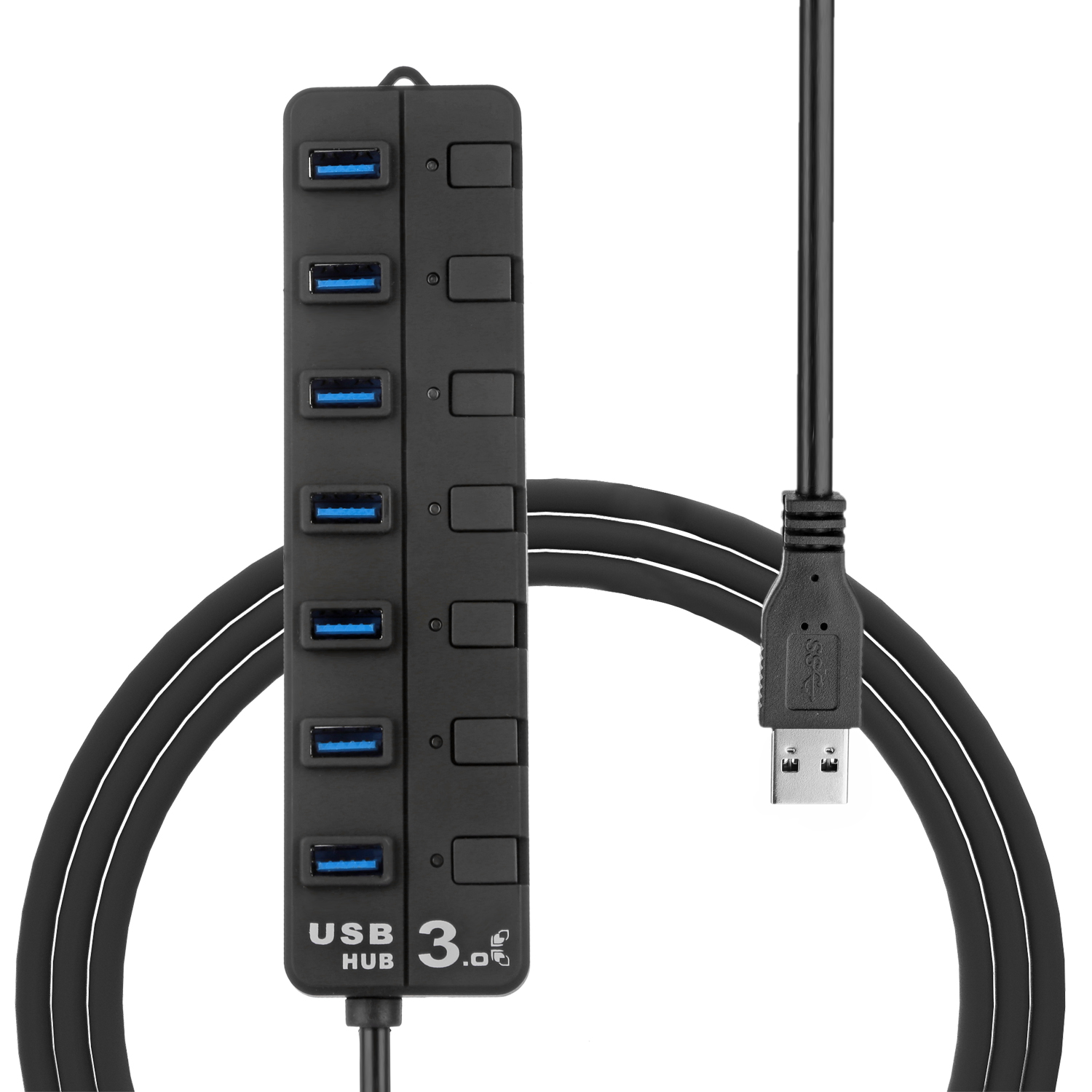 frosted surface super-speed with 7 switched 7 port 3.0 usb hub